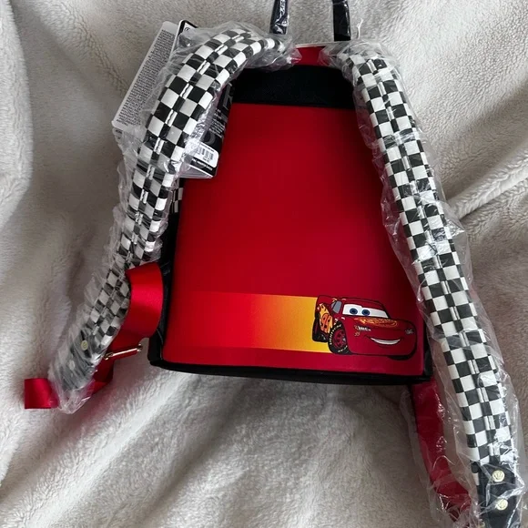 Disney’s Pixar Cars Lightning McQueen Rust-eze Light Up Loungefly Backpack: NWT